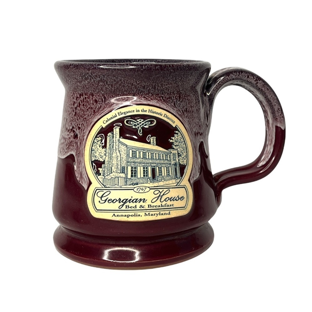 Deneen Pottery Set Hand Thrown Coffee Mugs Georgian House Captain Jefferds Inn - Picture 4 of 16